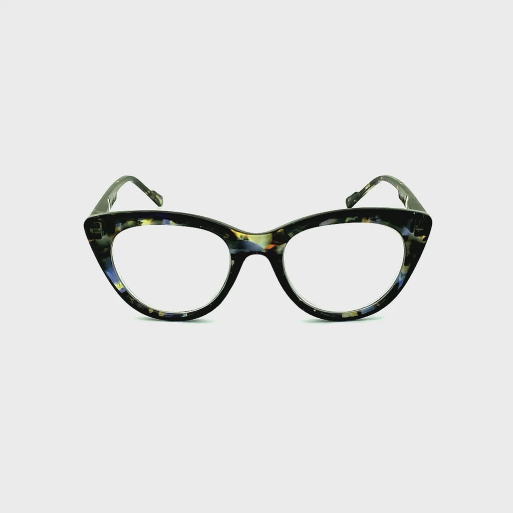 Ducky Shincracker High Power Square Style Spring Temple Reading Glasses up to +6.00 Blue Frame