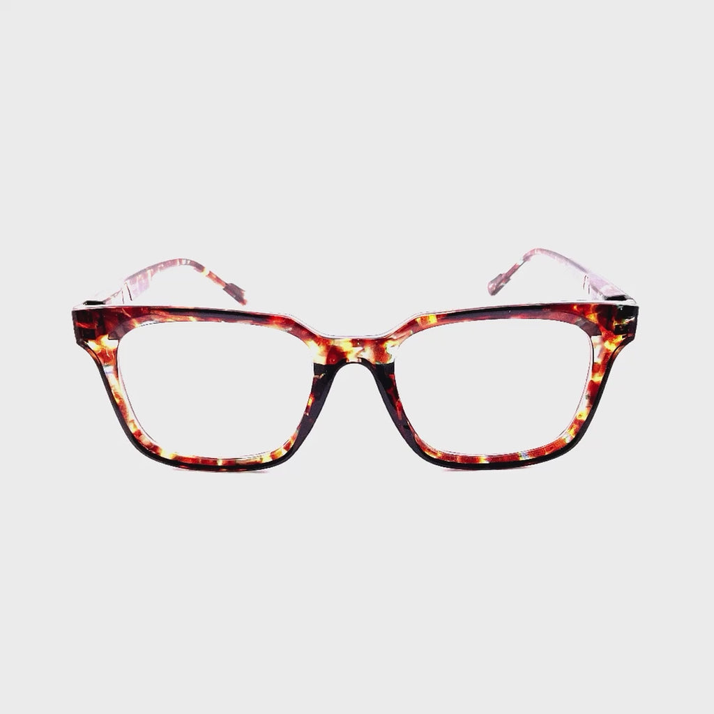 Above My Pay Grade High Power Square Style Spring Temple Reading Glasses up to +6.00 Multi Tortoise Frame