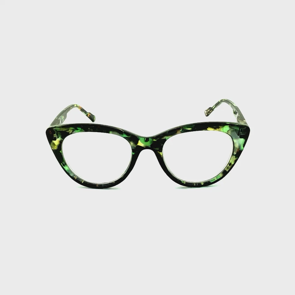 Ducky Shincracker High Power Square Style Spring Temple Reading Glasses up to +6.00 Green Frame