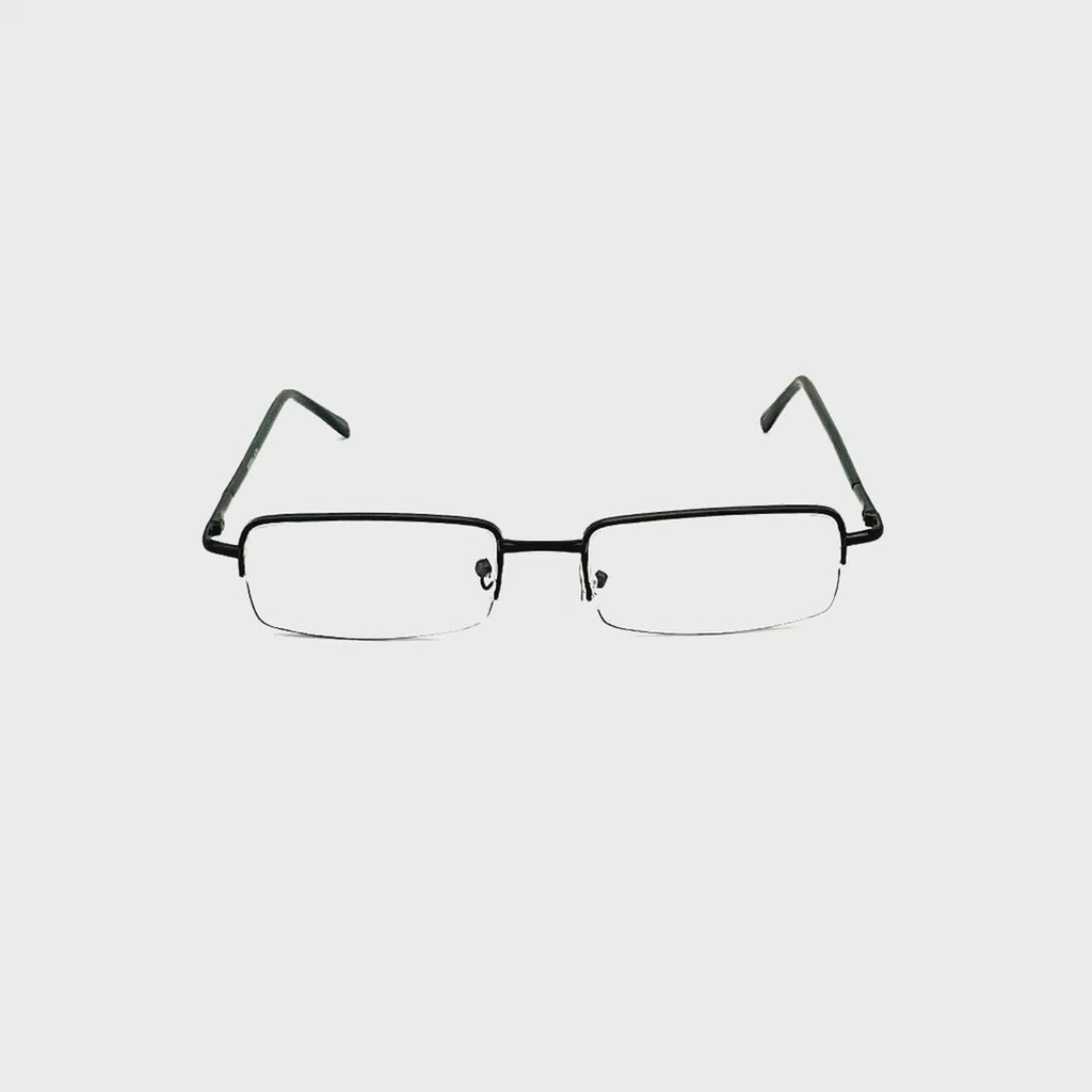 Simple Aesthetic Half Frame Metal Reading Glasses Black Frame