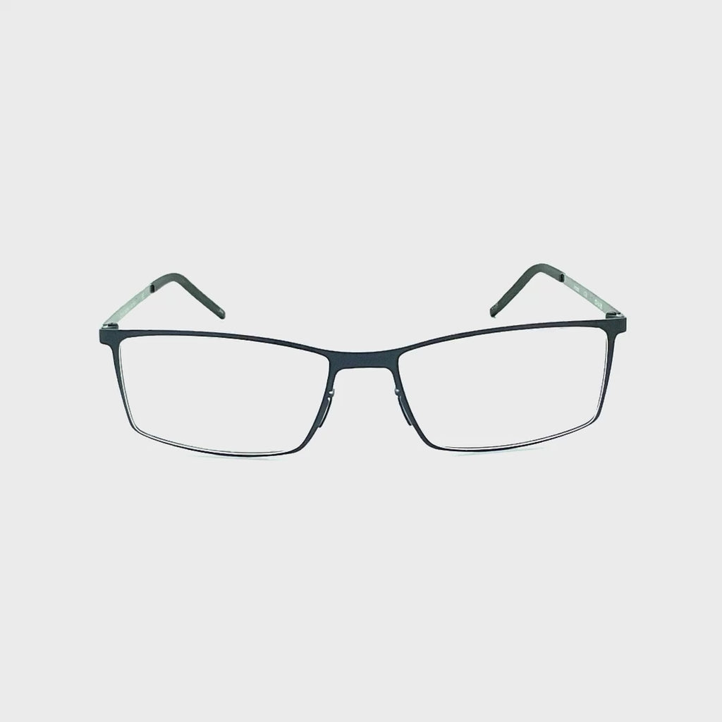 Cinzia Impact Rectangular Frame Metal Flex Reading Glasses with Case Gray