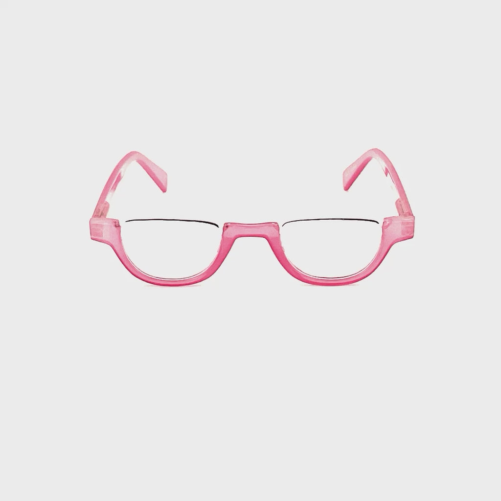 Peepers High Power Semi-Rimless Fun Colors Topless Half-Moon Reading Glasses up to +4.00 Pink