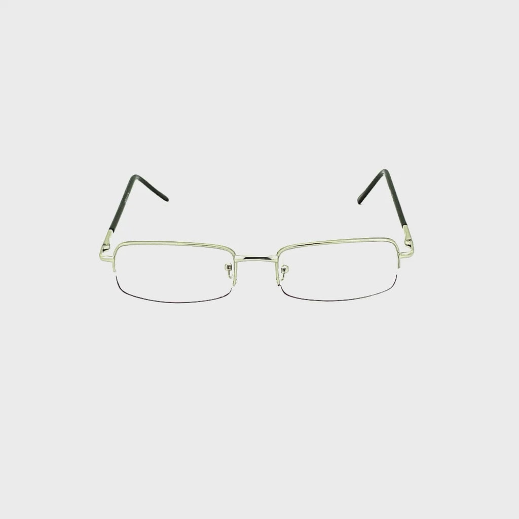 Simple Aesthetic Half Frame Metal Reading Glasses Silver Frame