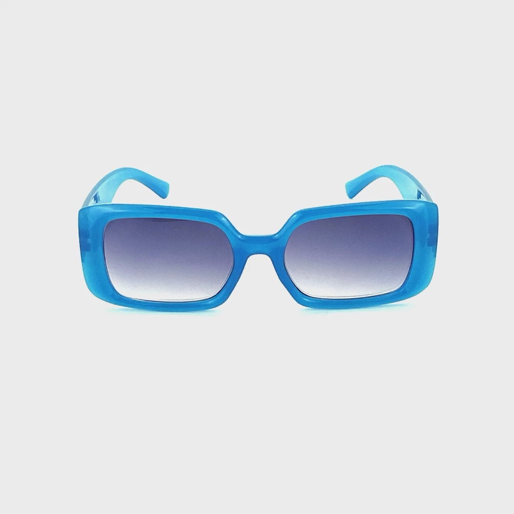 Square But Not Square Square Frame Fully Magnified Reading Sunglasses Blue Frame