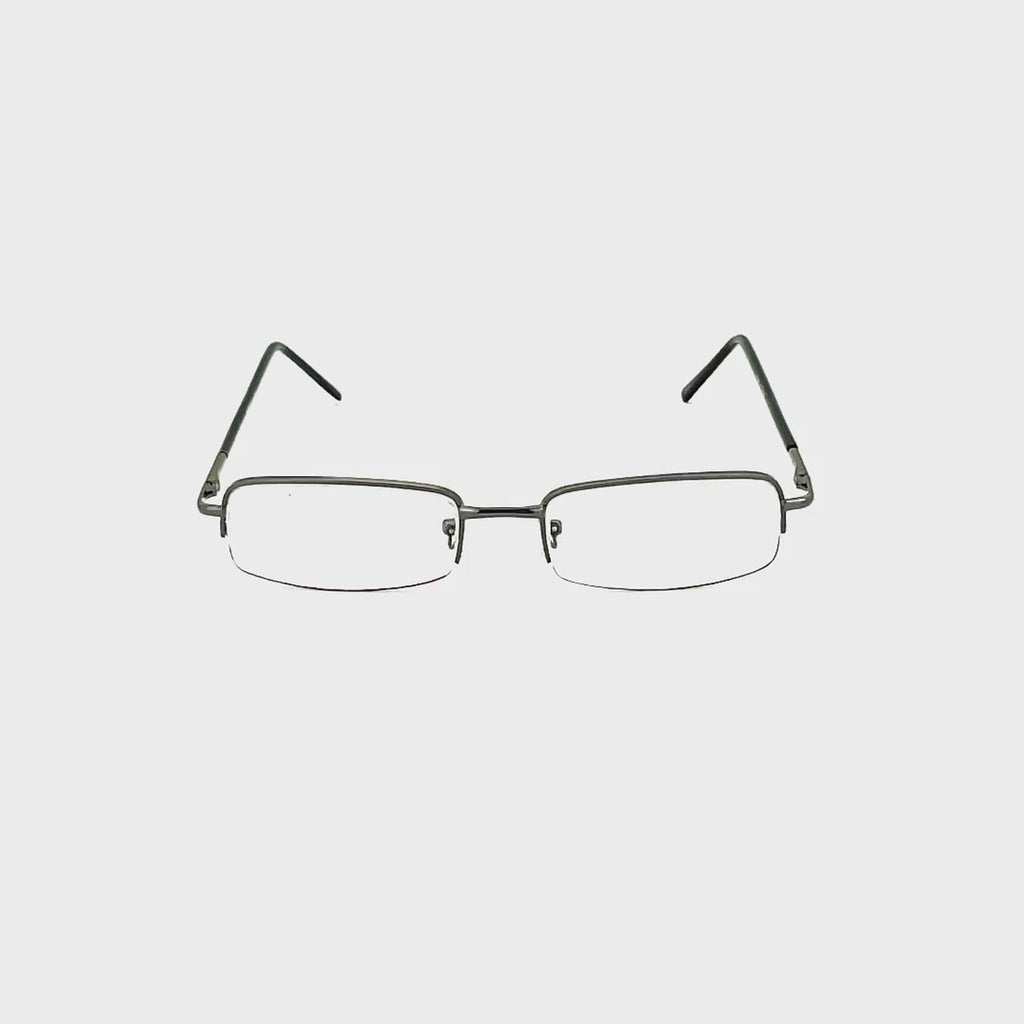 Simple Aesthetic Half Frame Metal Reading Glasses Gunmetal Frame