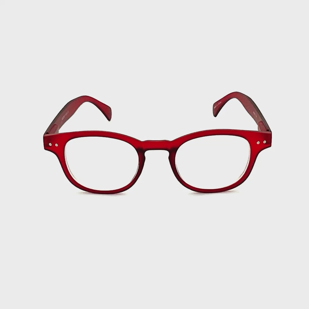  Doll Dizzy High Power Large Round Shape Colorful Spring Temple Reading Glasses up to +6.00 Red Frame