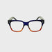 Bada Square Frame Clear Bifocal Reading Glasses Blue Frame