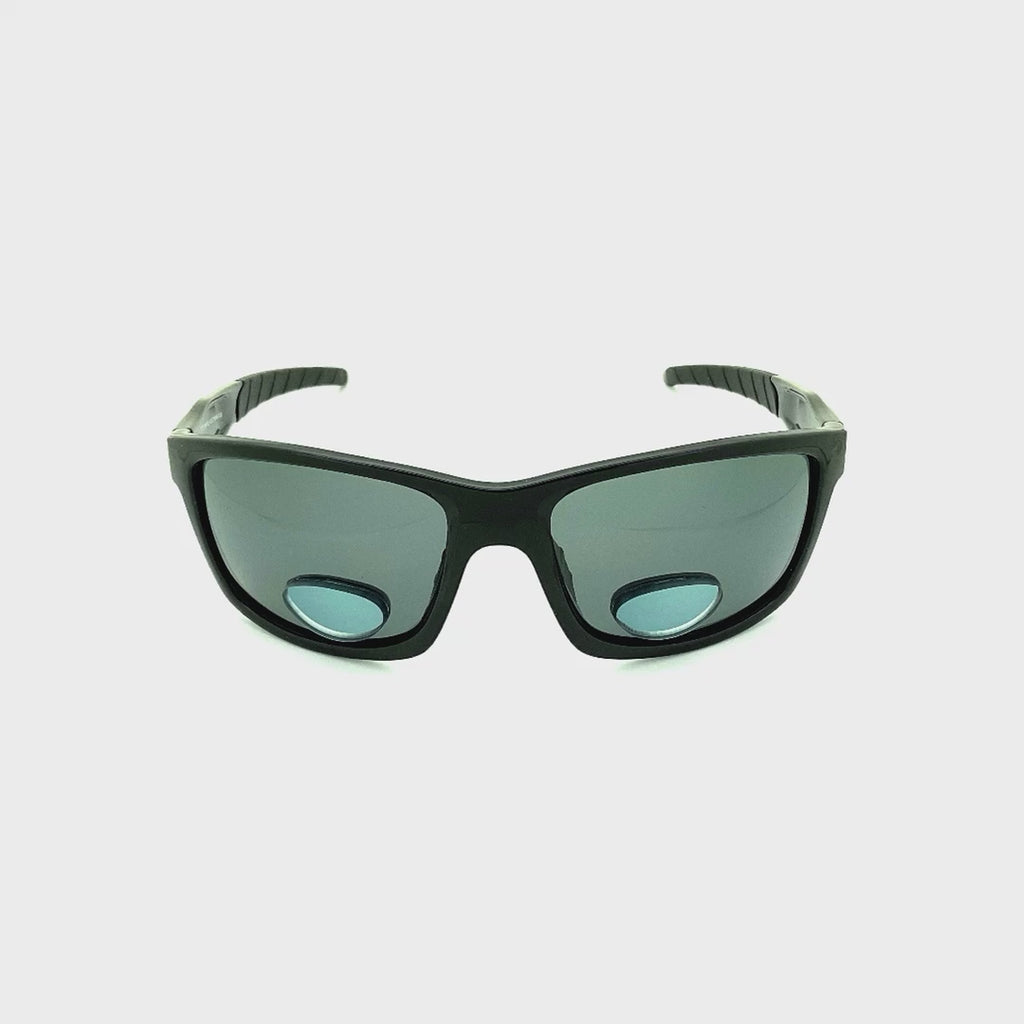 Admiral Polarized Sport Bifocal Reading Sunglasses Matte Black Frame