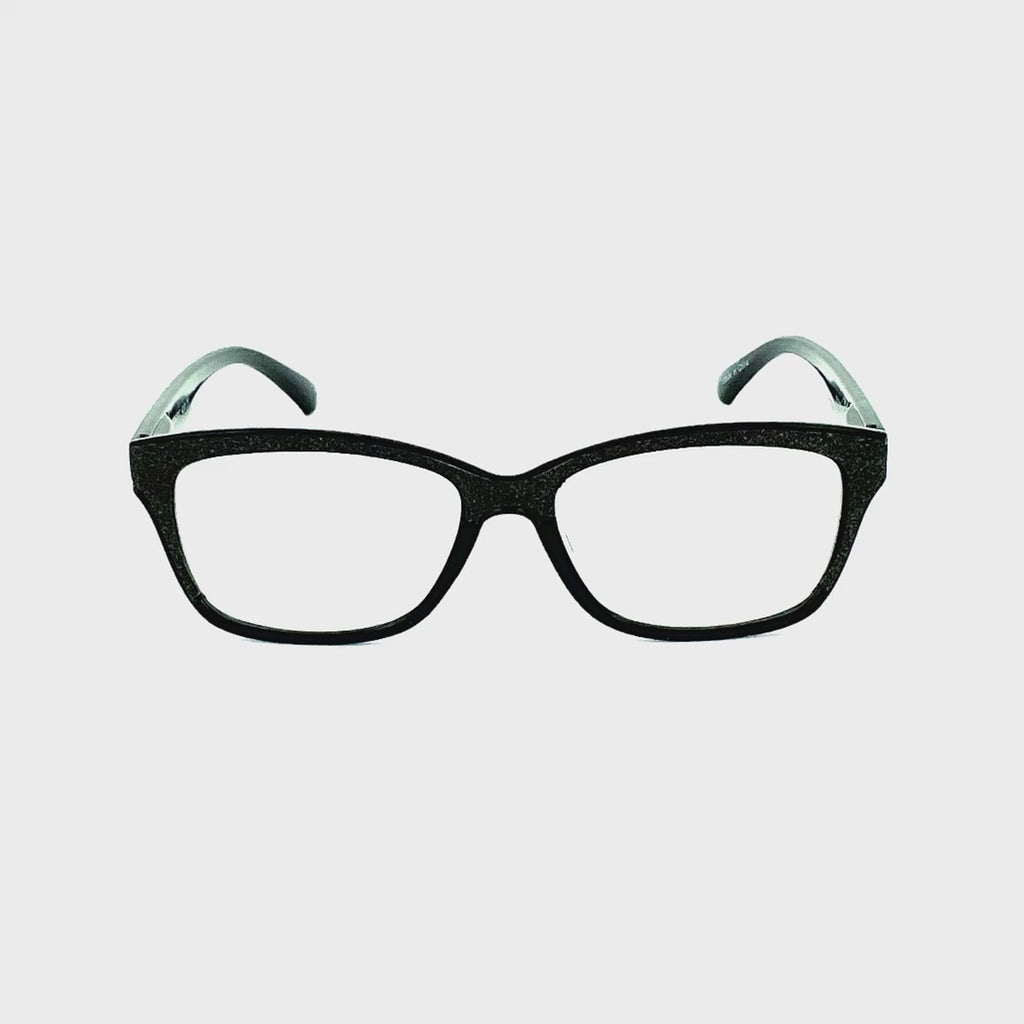 Fairy Dust Sparkle Fully Magnified Glitzy Reading Glasses Black Frame