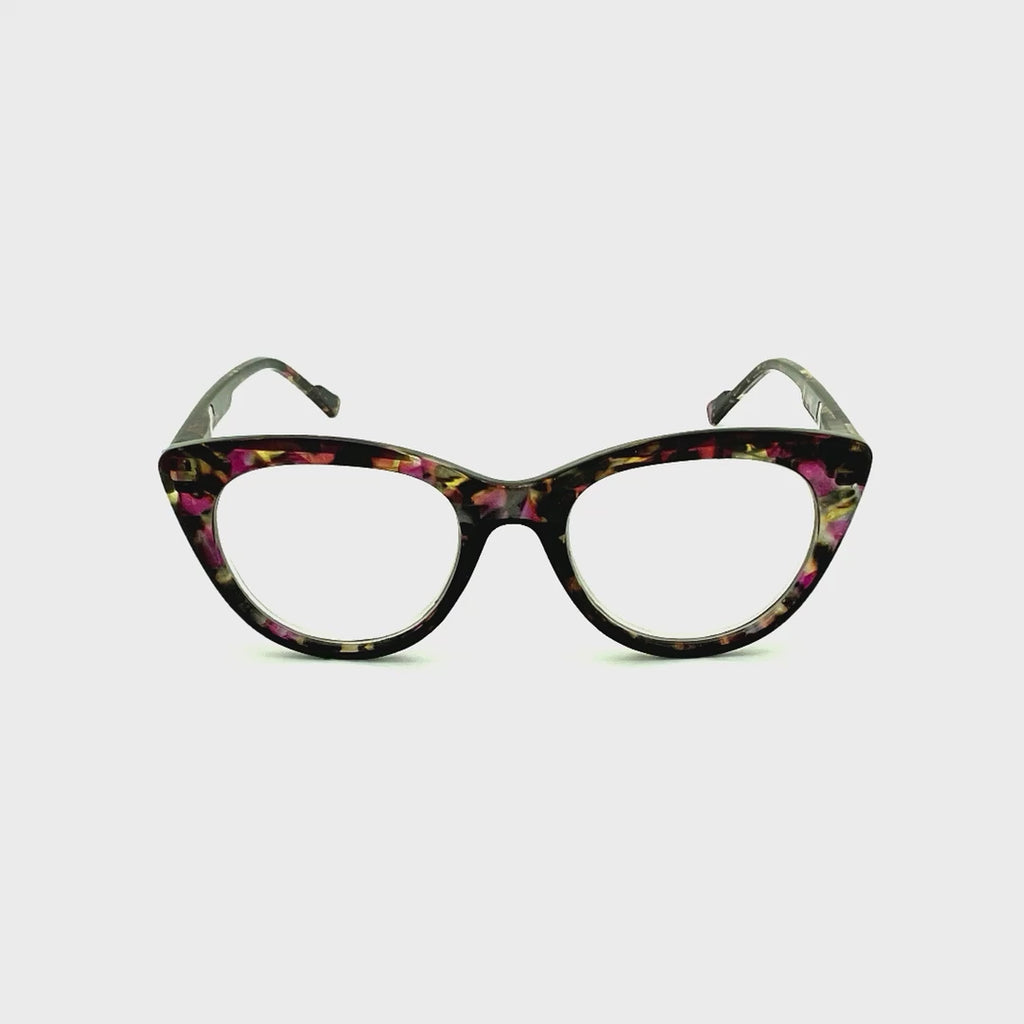 Ducky Shincracker High Power Square Style Spring Temple Reading Glasses up to +6.00 Purple Frame