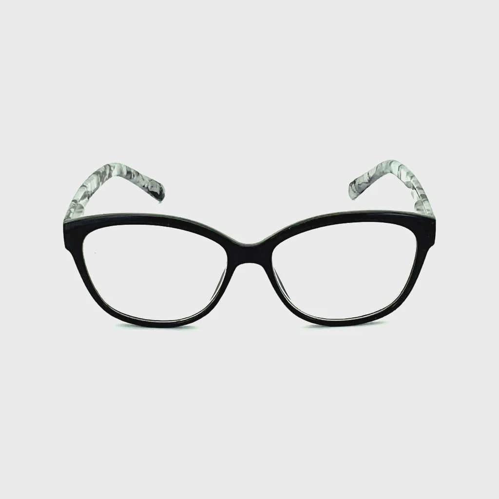 Cut A Rug High Power Large Oval Shape Spring Temple Reading Glasses up to +6.00 Gray Frame