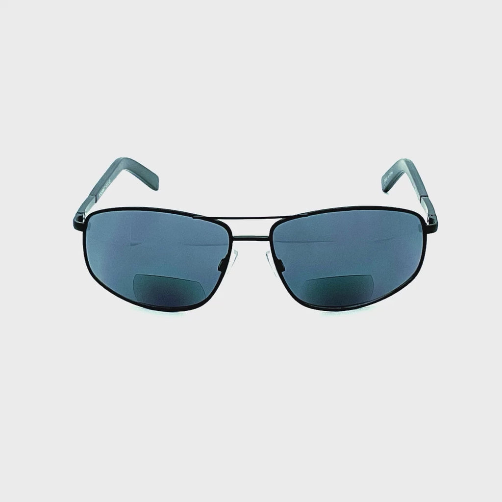 Going Around Metal Frame Sport Wrap Bifocal Reading Sunglasses Black Frame
