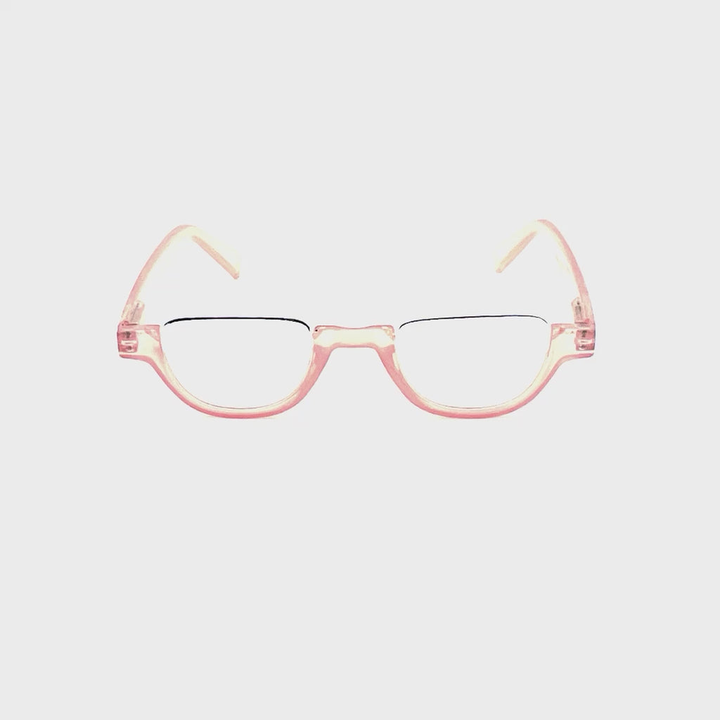 Peepers High Power Semi-Rimless Fun Colors Topless Half-Moon Reading Glasses up to +4.00 Salmon