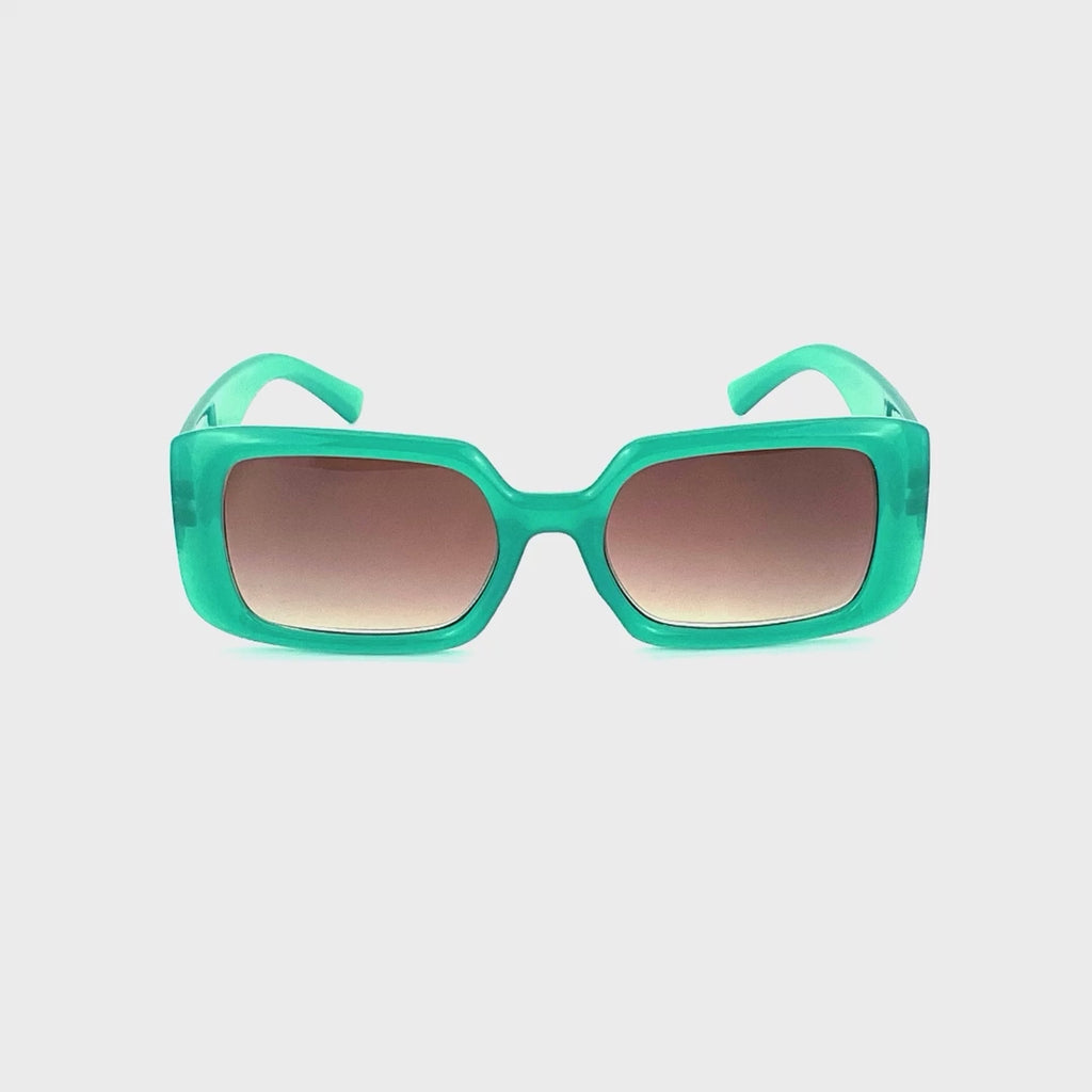 Square But Not Square Square Frame Fully Magnified Reading Sunglasses Green Frame