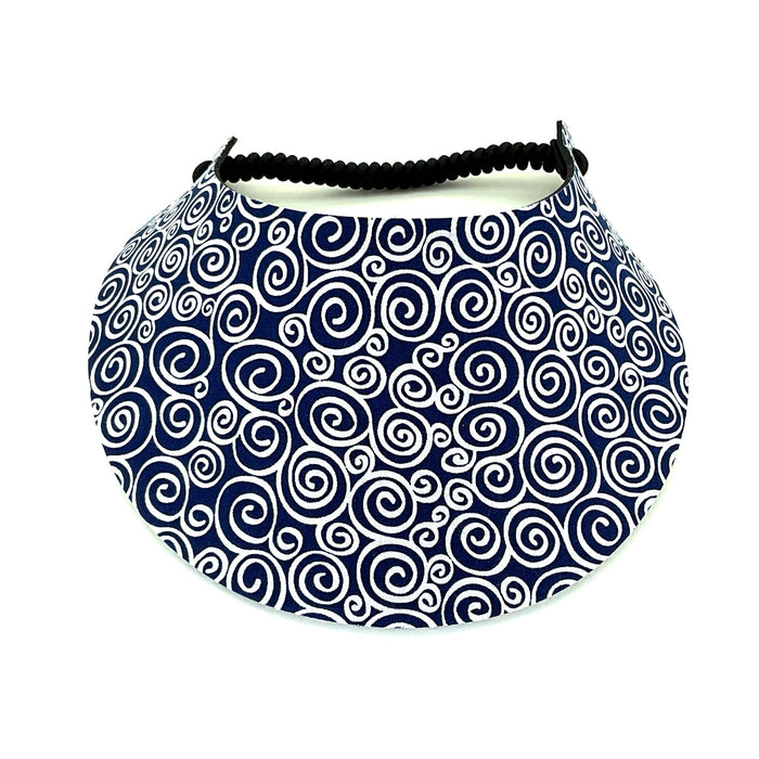Silly Fun Patterns Foam Sun Visor Foam Visors Navy and White Swirl Medium 