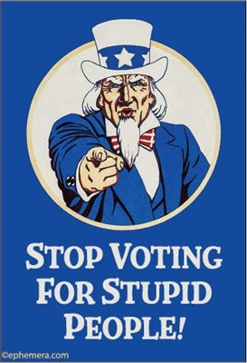 Stop voting for stupid people! Ephemera Refrigerator Magnet Fridge Magnet 