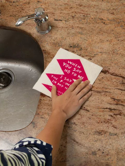 WHEN YOU SAY NO TO ME I SAY THE F- WORD IN MY HEAD SWEDISH DISHCLOTH Swedish Dish Cloth 