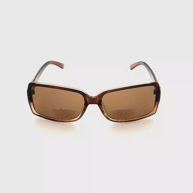 Colorful Butterfly Wrap Style Bifocal Reading Sunglasses brown frame