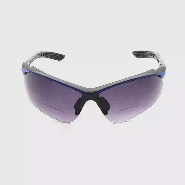 Stellar Sporty Half-rim Bifocal Reading Sunglasses blue brow
