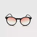 Hipster Wood Look Round Keyhole Reading Sunglasses with Fully Magnified Lenses red frames single power lens