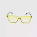Zen Cat Eye Spring Hinge Reading Sunglasses With Colorful Fully Magnified Lenses yellow frames