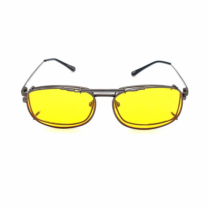 52mm Yellow Lens Night Driving Clip on Sunglasses clip-on/flip-up 