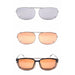 54mm Polarized Gray Smoke and Amber Lens Clip on Sunglasses clip-on/flip-up 