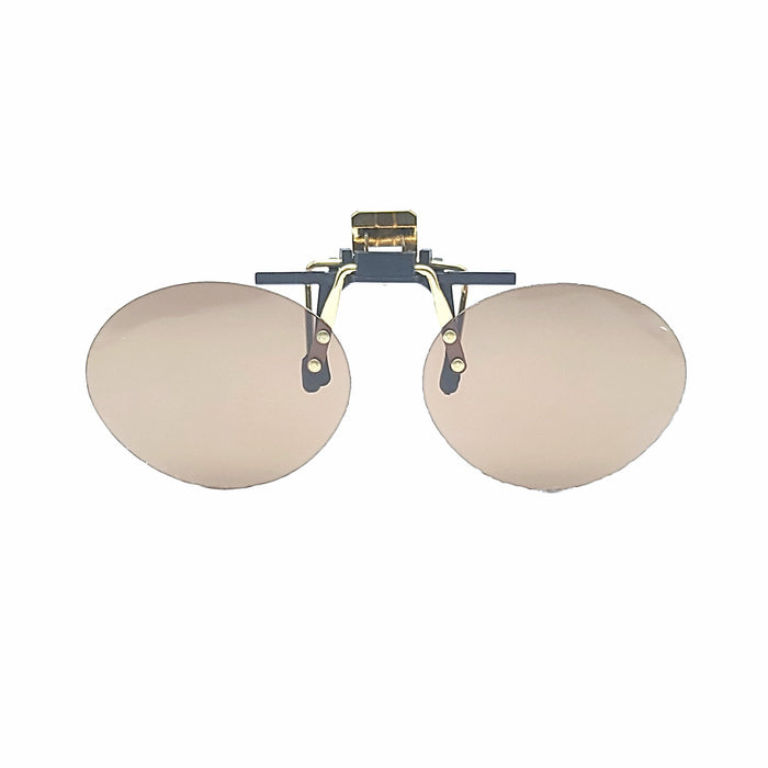 54mm Super Oval Clip on Flip up Sunglasses clip-on/flip-up Amber 