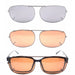 56mm Polarized Smoke and Driving Lens Clip on Sunglasses clip-on/flip-up 