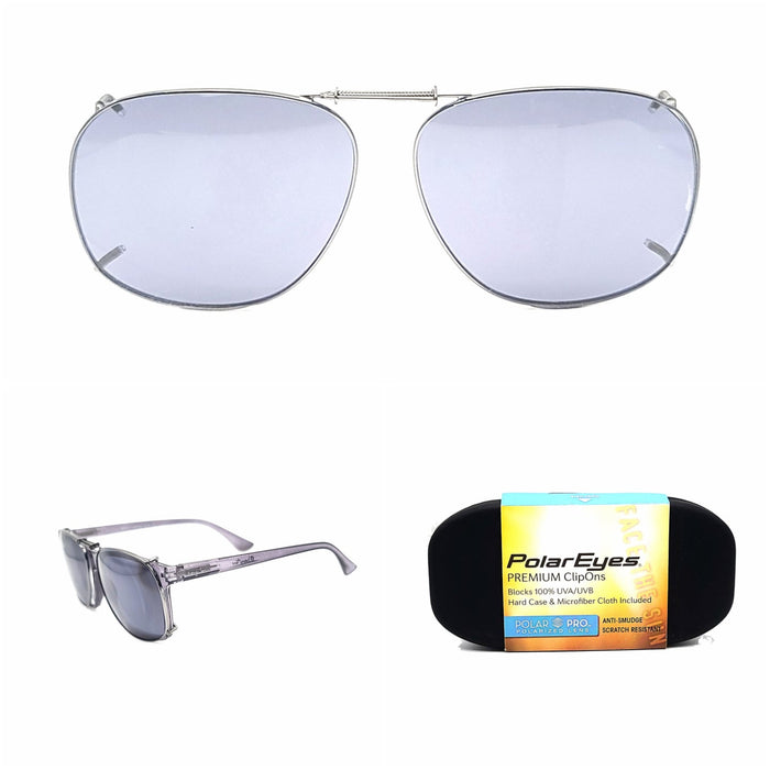 57mm Aviator Polar Eyes Premium Clip On SQR3 57 — Troy's Readers