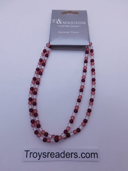 5th & Madison Pink & White Eyeglass Chain Cords 