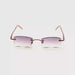 Confab Small Rimless Reading Sunglasses with Fully Magnified Lenses pink frames