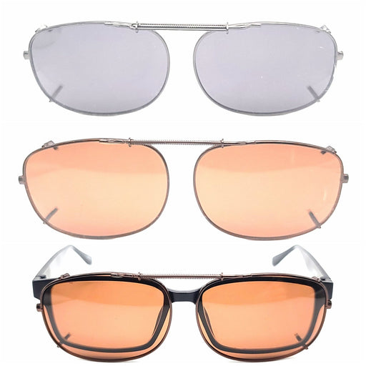 62mm Polarized Smoke and Driving Lens Clip on Sunglasses clip-on/flip-up 