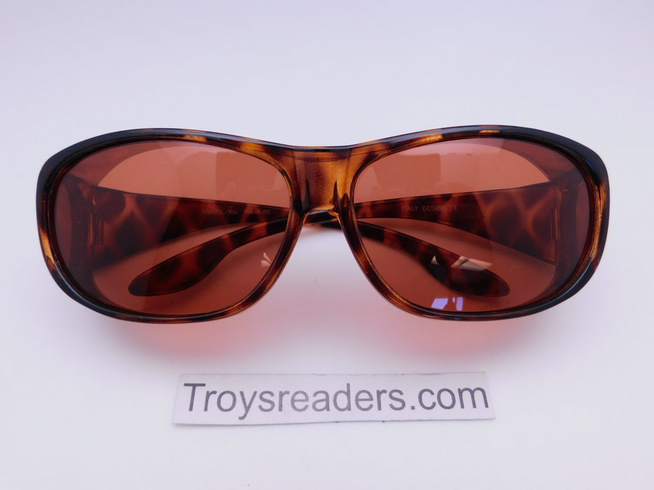 63mm Polarized Amber Lens Fit Over in Two Colors Fit Over Sunglasses Trotoise 