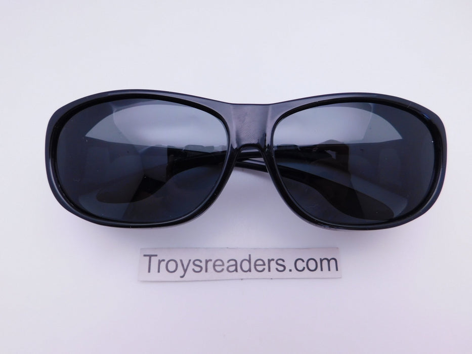 63mm Polarized Fit Over in Two Colors Fit Over Sunglasses Black Smoke 