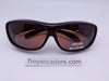 63MM Medium Polarized Fit Overs in Brown with Amber Lens Fit Over Sunglasses 