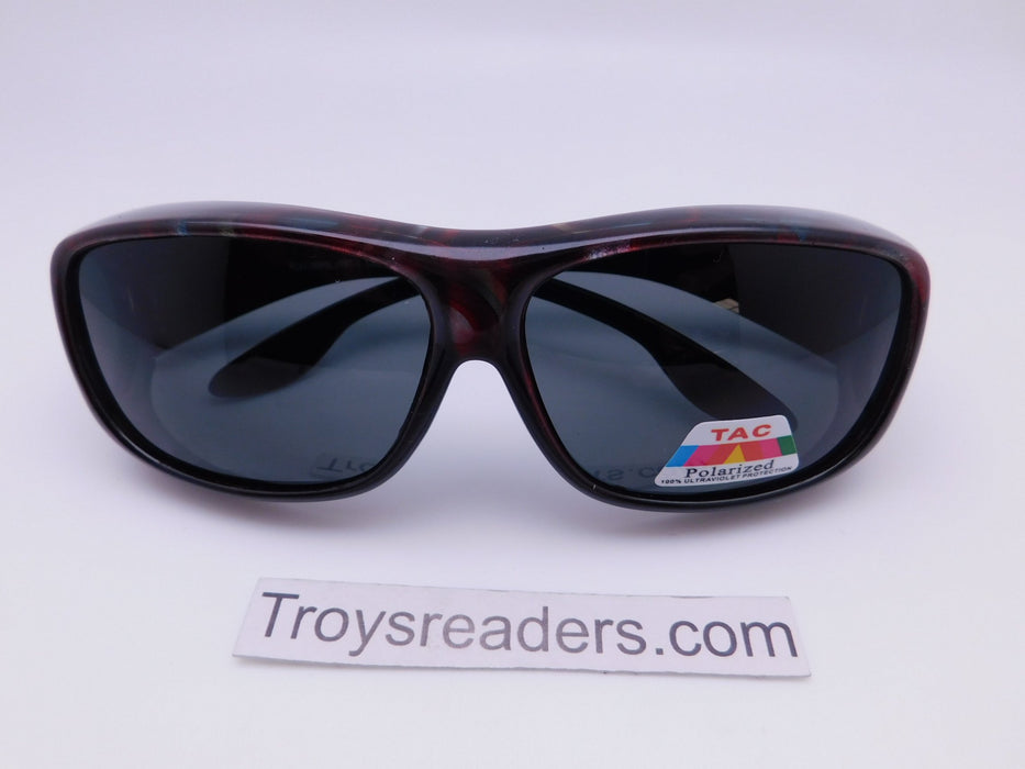63MM Polarized Swirl Fit Overs in Four Designs Fit Over Sunglasses Red Circles 