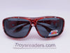63MM Polarized Transparent Swirl Fit Overs in Six Designs Fit Over Sunglasses Red Circles 