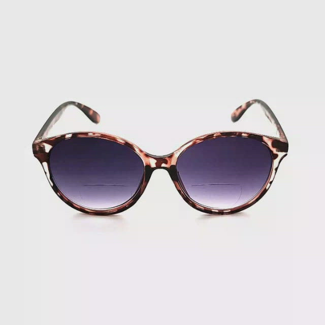 Beatnik Round Bifocal Reading Sunglasses pink Tortoise frame