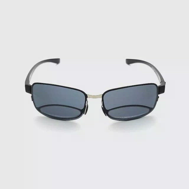 Double Frame Lens Oval Metal Bifocal Reading Sunglasses black frame