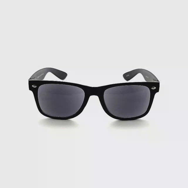 Crack up Men's Wayfarer Reading Sunglasses with Fully Magnified Lenses matte black frames single power reader