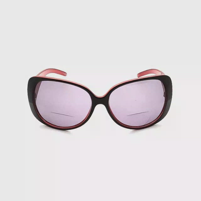 Dream On NYS Big Lens Butterfly Bifocal Sunglass Reader red frame