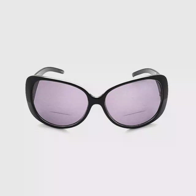 Dream On NYS Big Lens Butterfly Bifocal Sunglass Reader black frame