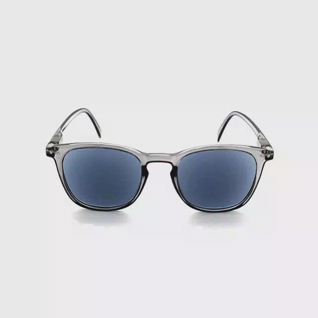 Catch Some Round Keyhole Reading Sunglasses with Fully Magnified Lenses clear gray frame single power