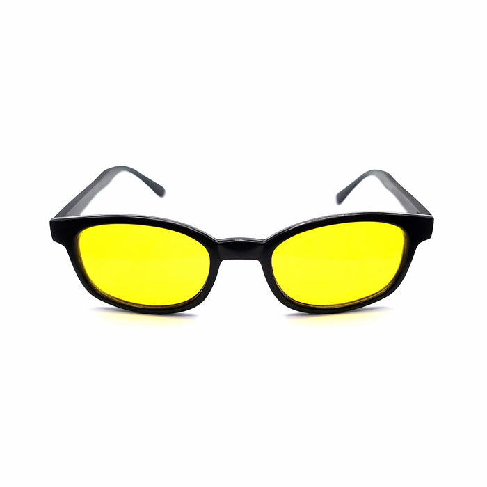 All Black Night Driving Yellow Lens With Wide Fit Sunglasses in Two Colors Night Driver 