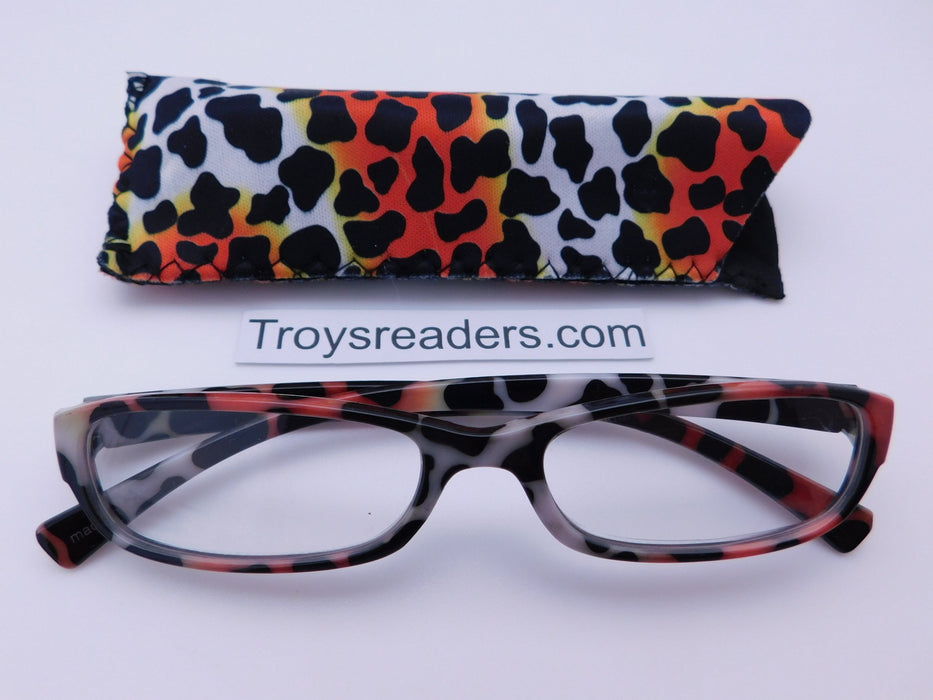 Animal Print Readers With Case in Four Colors Reader with Display Cheetah +1.50 