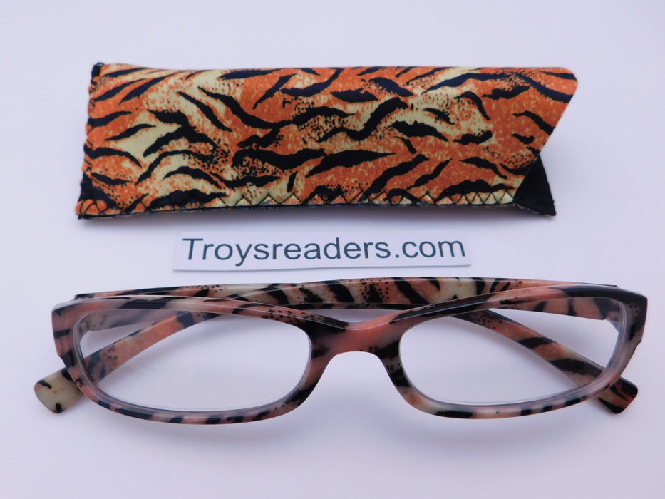 Animal Print Readers With Case in Four Colors Reader with Display Tiger +1.00 