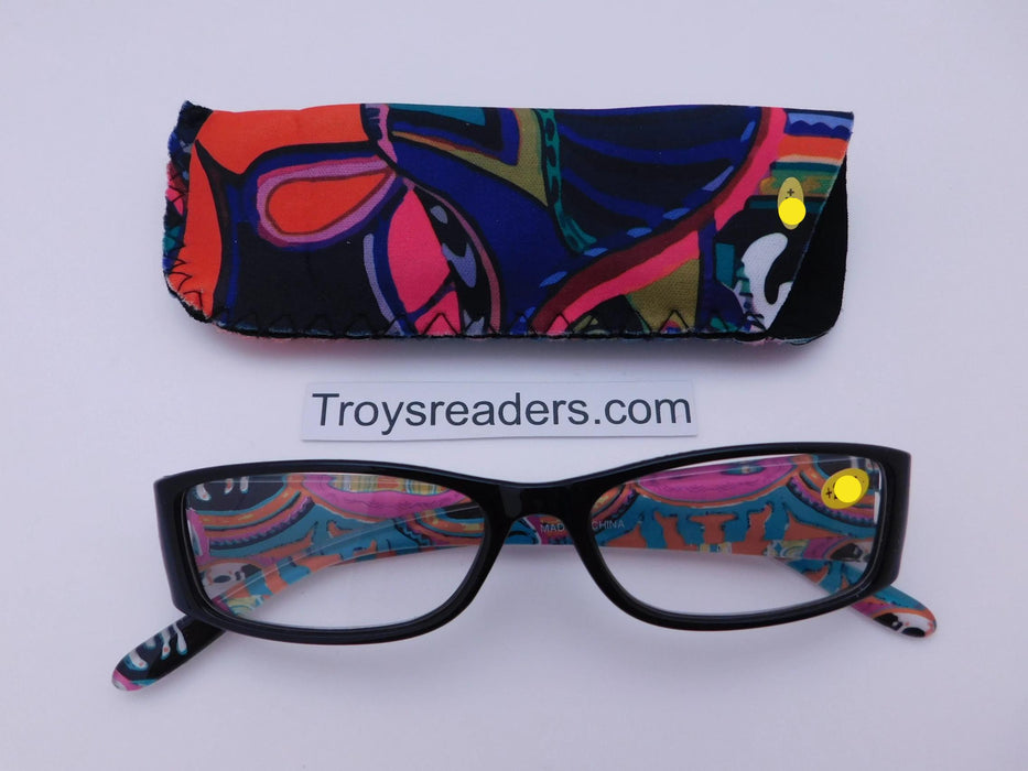 Artistic Readers With Case in Four Colors Reader with Display Black +1.25 