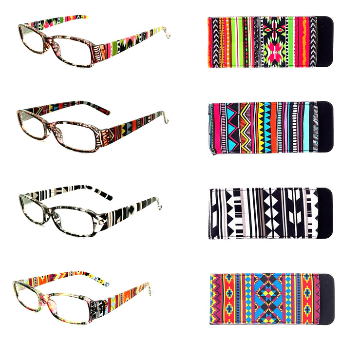 Aztec Print Readers With Matching Case