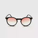 Hipster Wood Look Round Keyhole Reading Sunglasses with Fully Magnified Lenses brown frames single power lens
